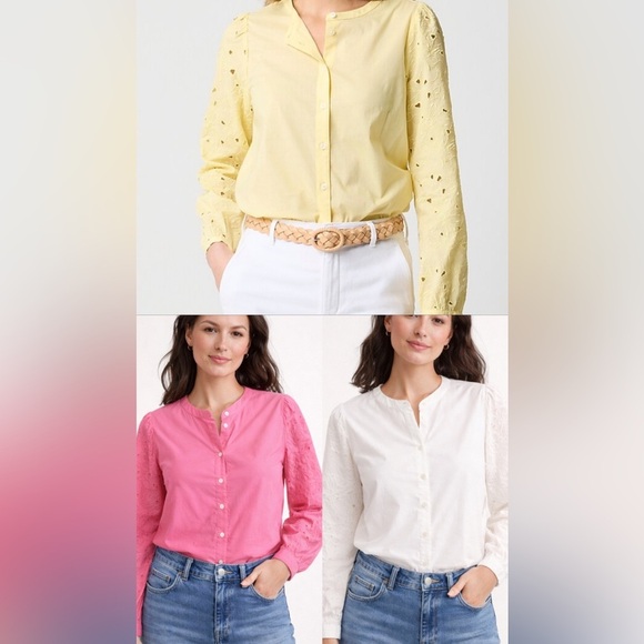 J. Crew Tops - BNWT JCrew BUNDLE- Eyelet Sleeve Button Front Tops